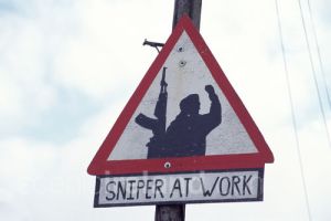 Sign marking a no-go zone for British soldiers and the Royal Ulster Constabulary